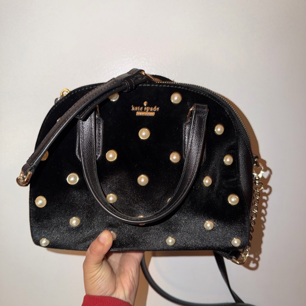Kate Spade Black Bag with Pearl Accents